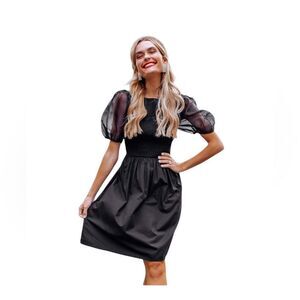 New black romantic midi dress